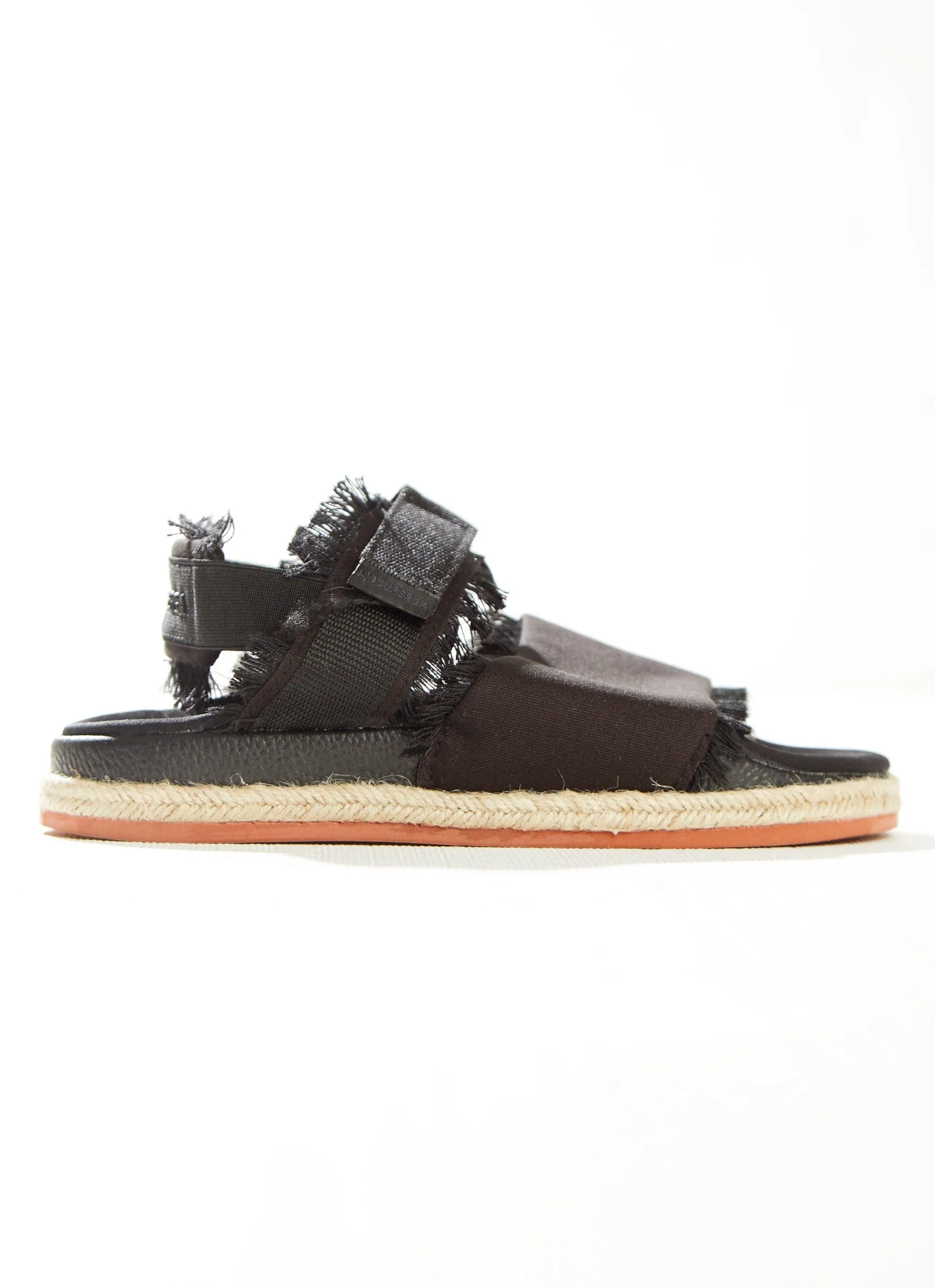 1911 Fringed Sandal Organic Canvas Rope - 005 Black