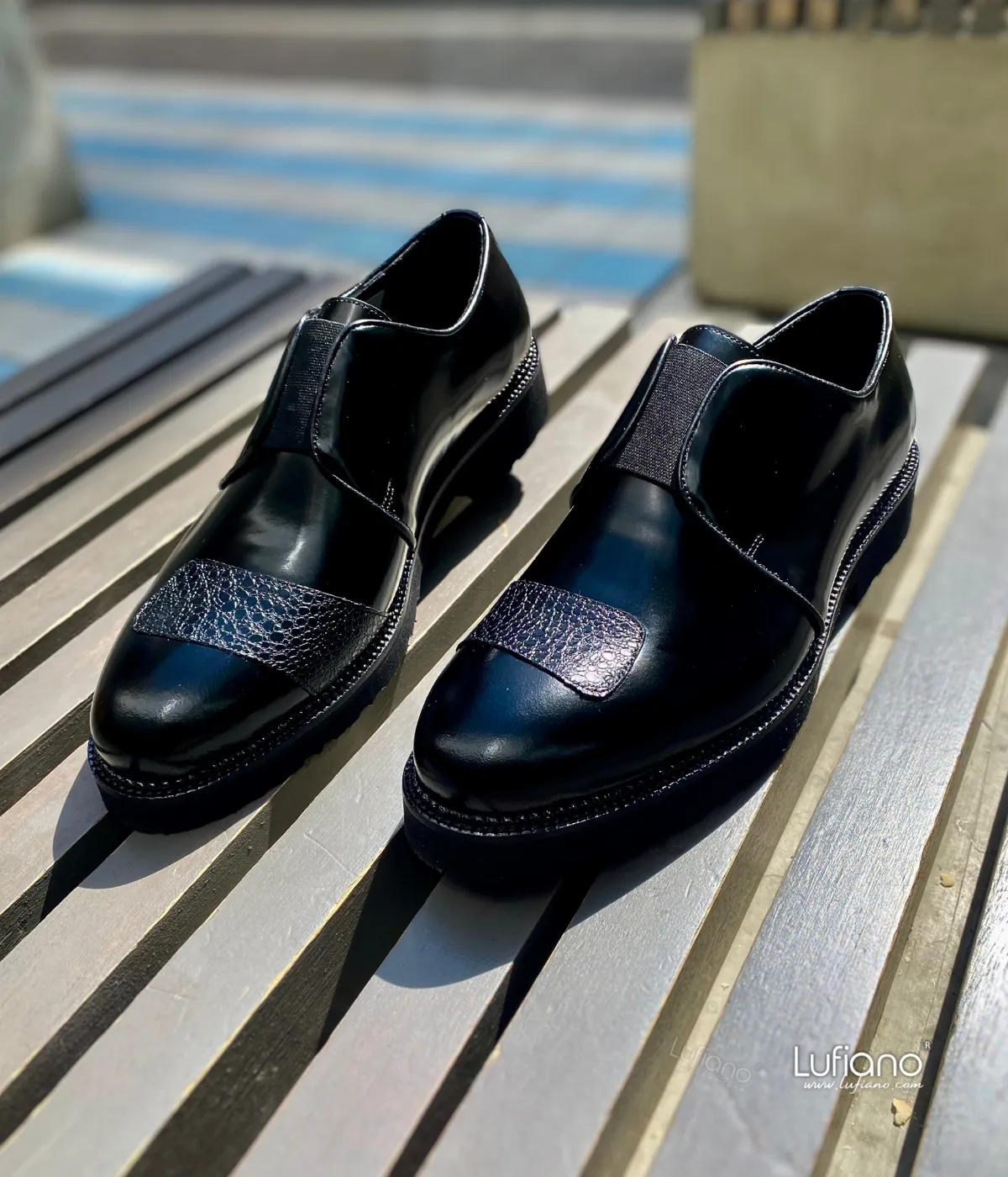 230 - Lufiano Slip On: Black