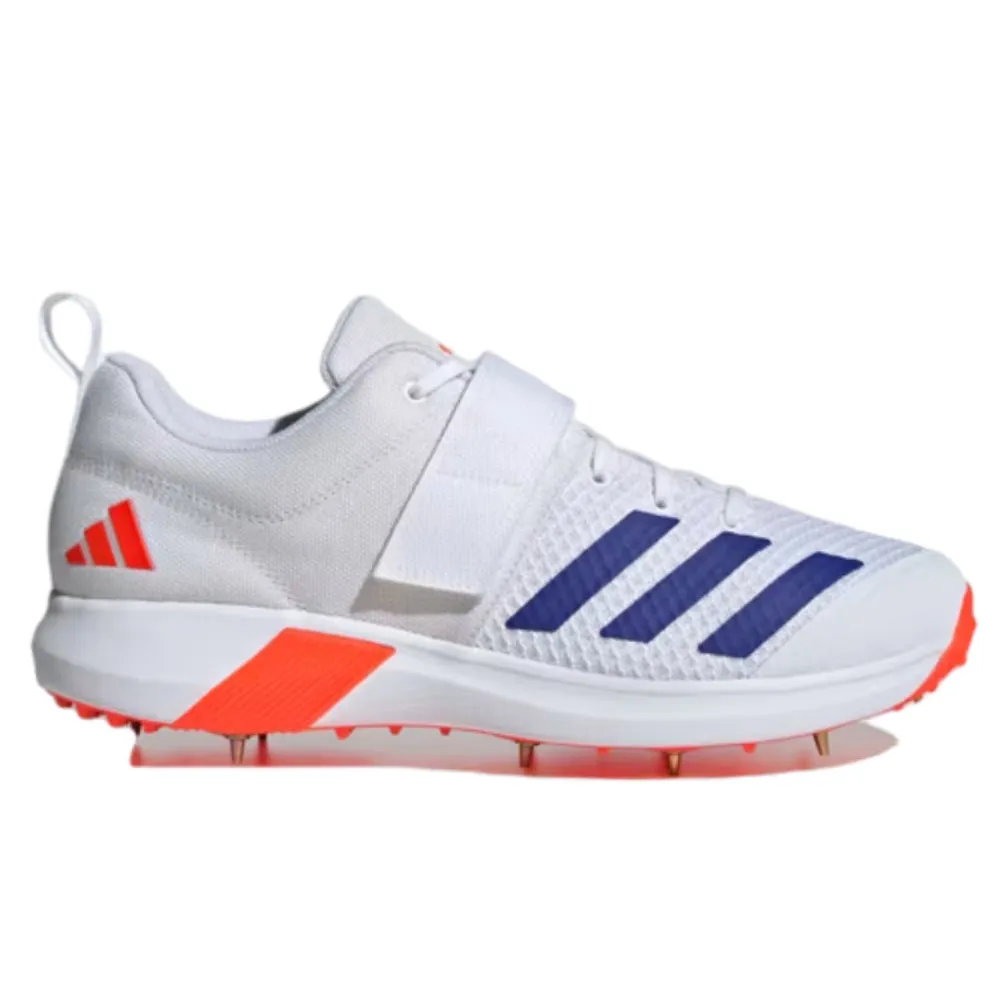 Adidas Men's Adipower Vectorid 20 Cricket Shoe (Cloud White/Lucid Blue/Solar Red)