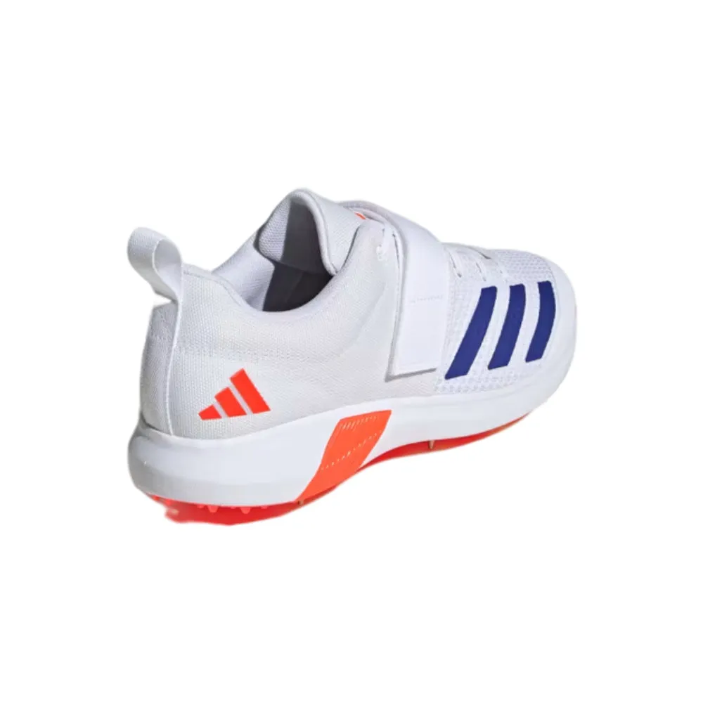 Adidas Men's Adipower Vectorid 20 Cricket Shoe (Cloud White/Lucid Blue/Solar Red)