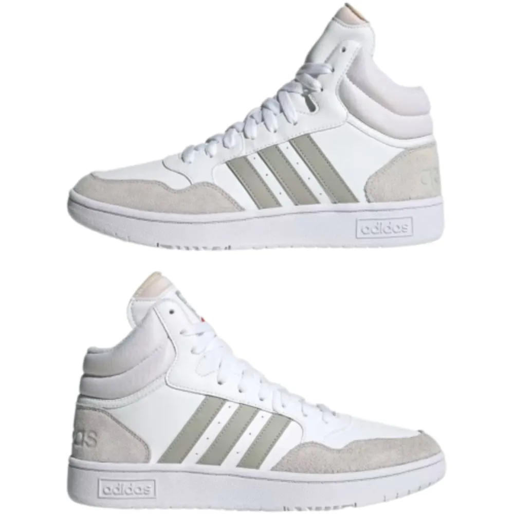 Adidas Men's Hoops 3.0 Mid Classic Vintage Basketball Shoe (Cloud White/Metal Grey/Grey One)