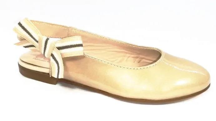 Beberlis Patent Beige Sling Back Dressy Shoes