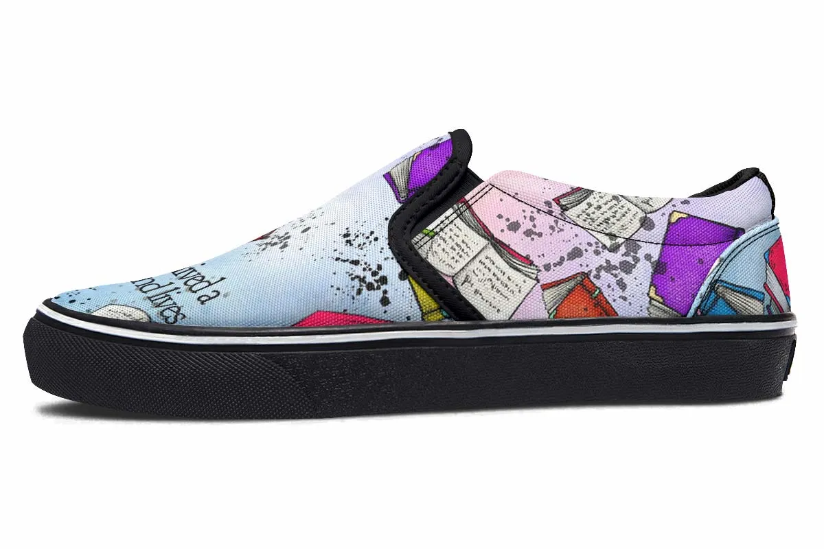 Book Reader Slip-On Shoes