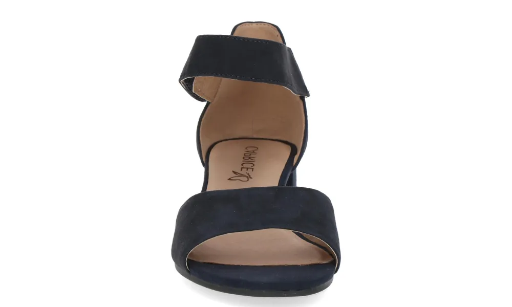 Caprice - Carla Suede Low Block Heel Navy