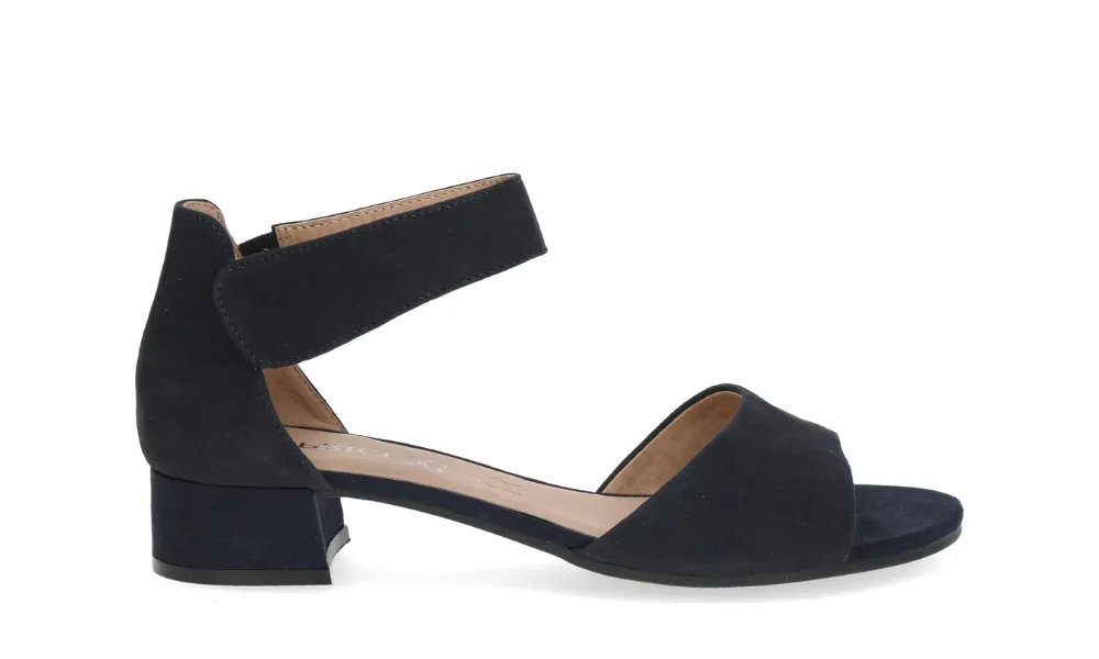 Caprice - Carla Suede Low Block Heel Navy