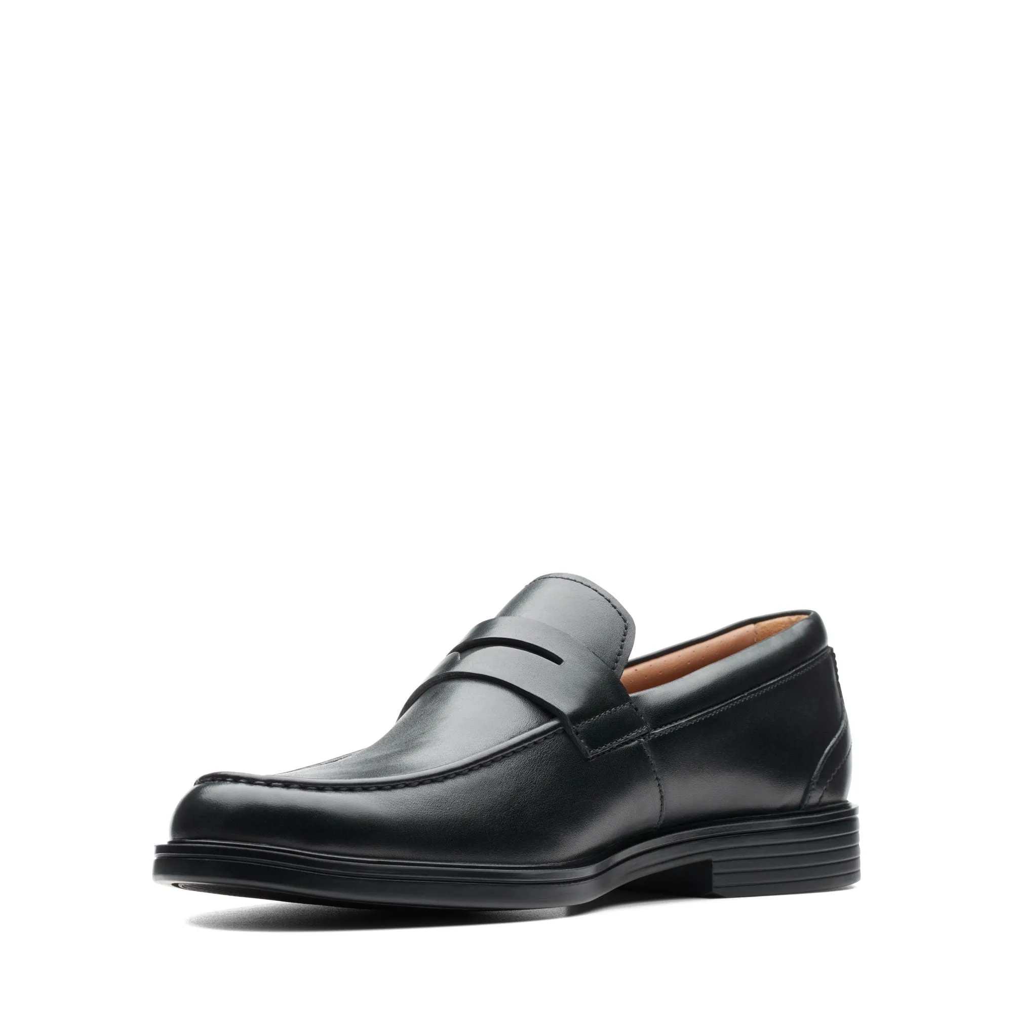 Clarks Un Aldric Step Black Leather