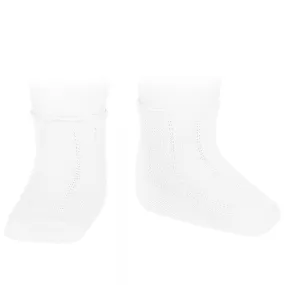 Condor Patterned Short Socks - White