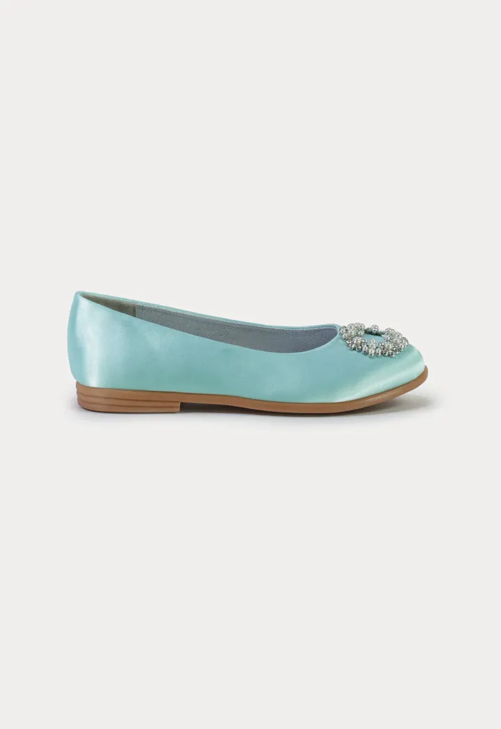 Crystals Circle Flat Slip On Shoes