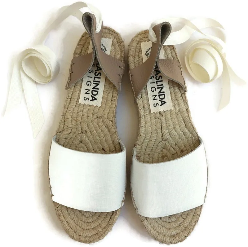 Essential Espadrilles Sandals - White - Double Sole