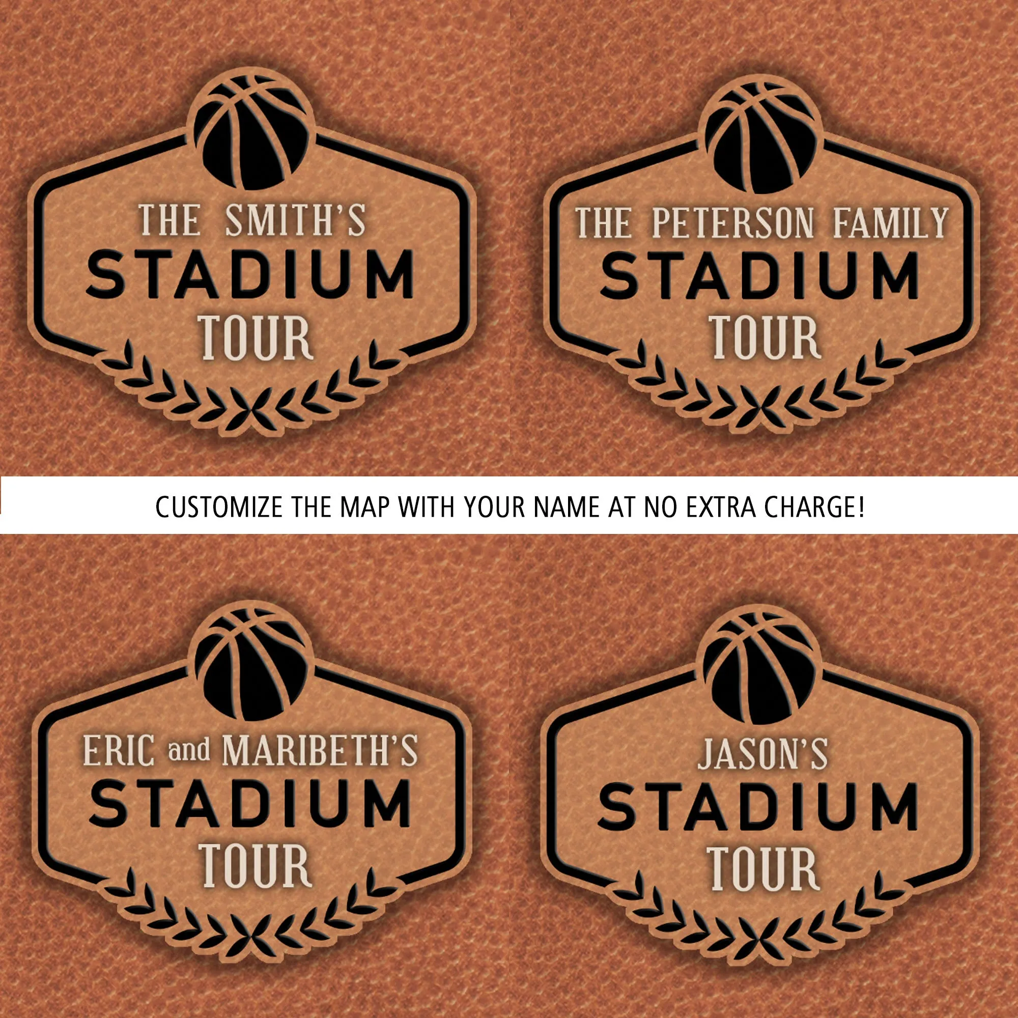 Executive Basketball Stadium Tour Push Pin Map