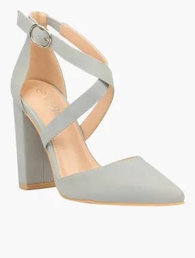 Executive Envy Block Heels (Grey)