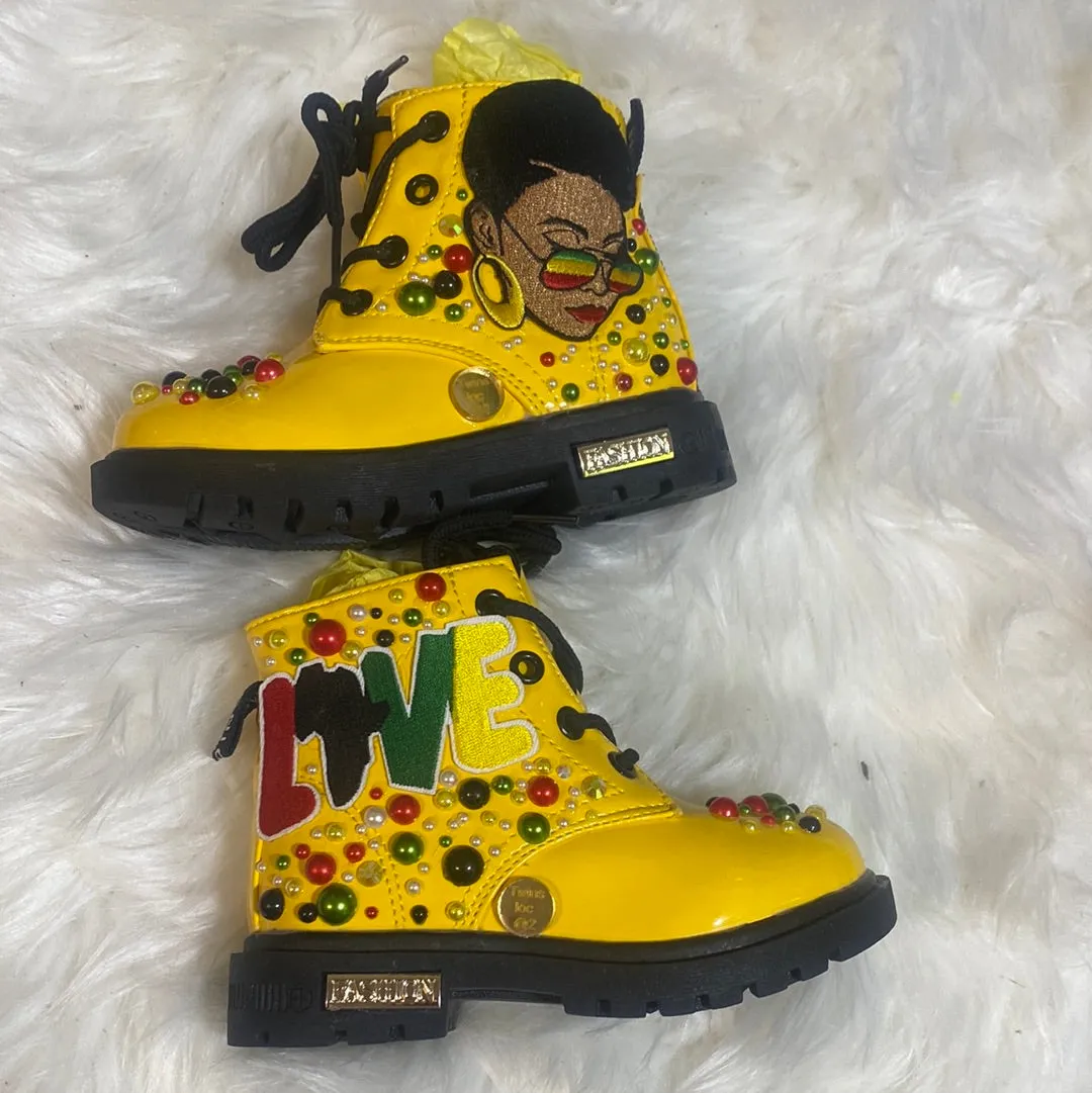 GIRLS YELLOW ONE LOVE BOOTS