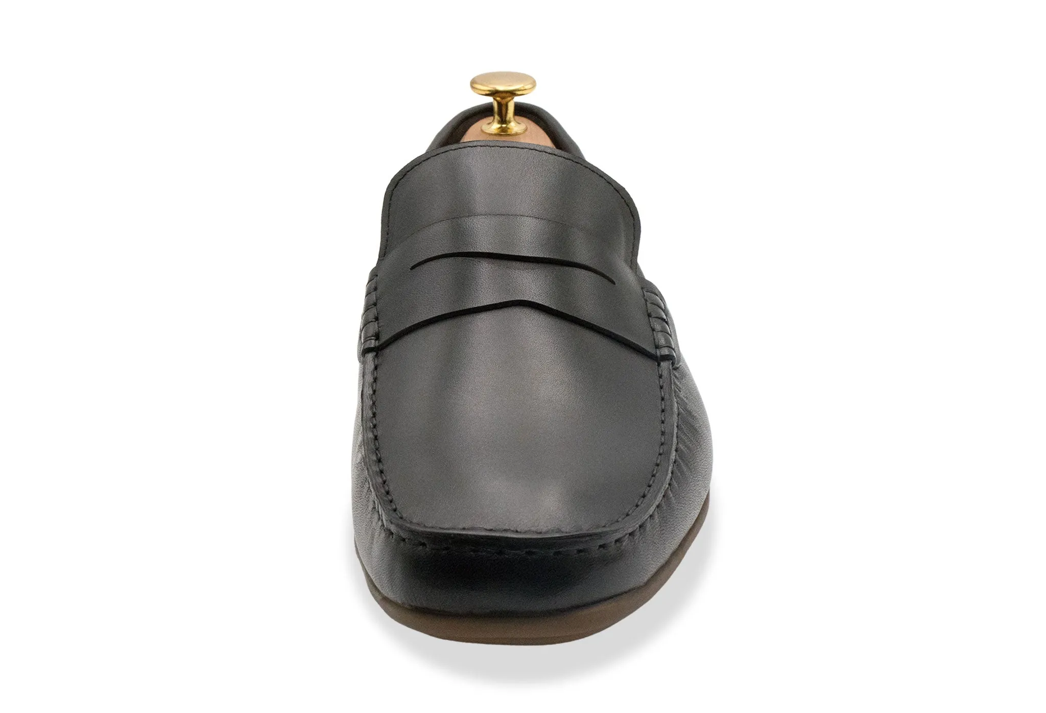 Gregores Black Penny Moccasins