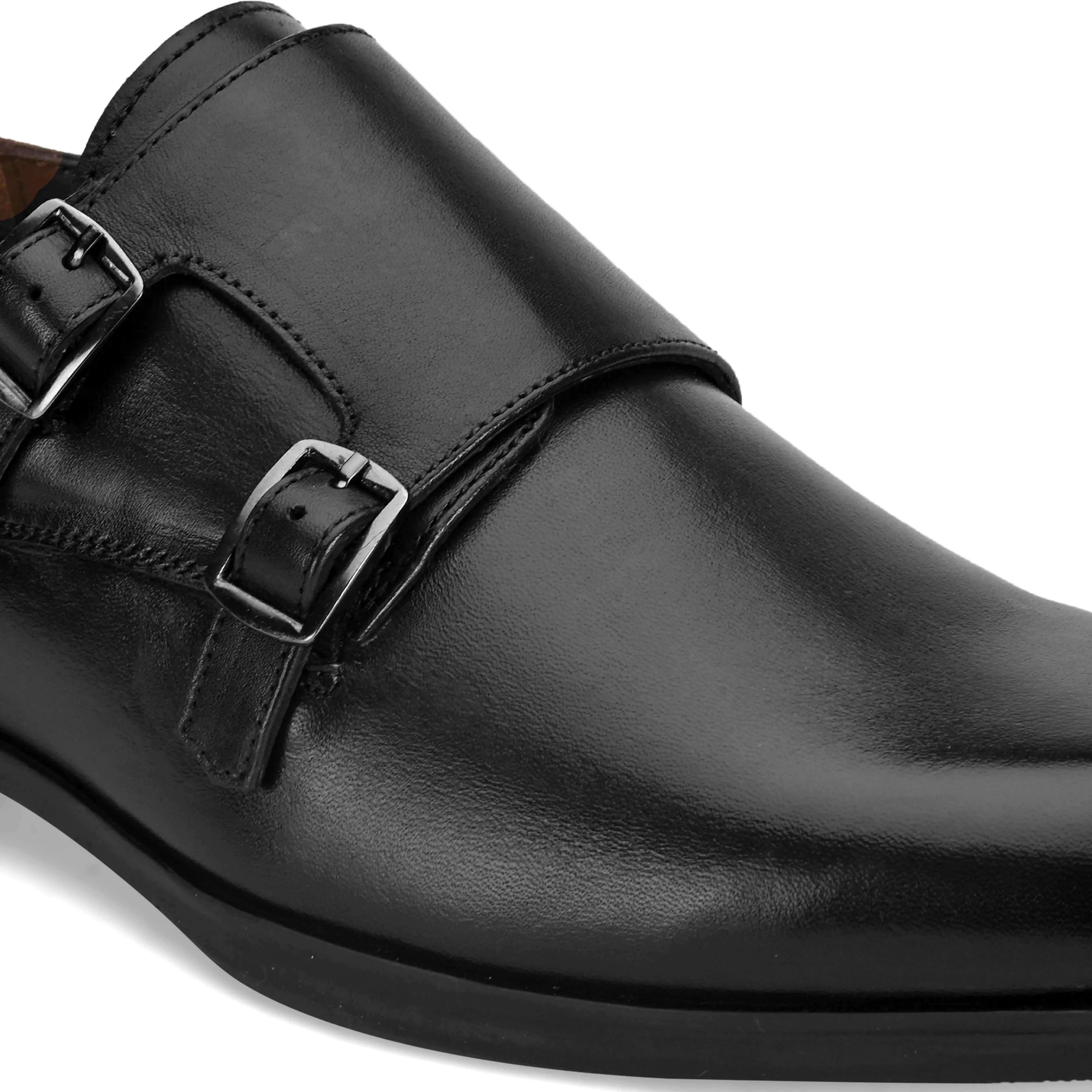 Hugo Classic Black Monk Shoes