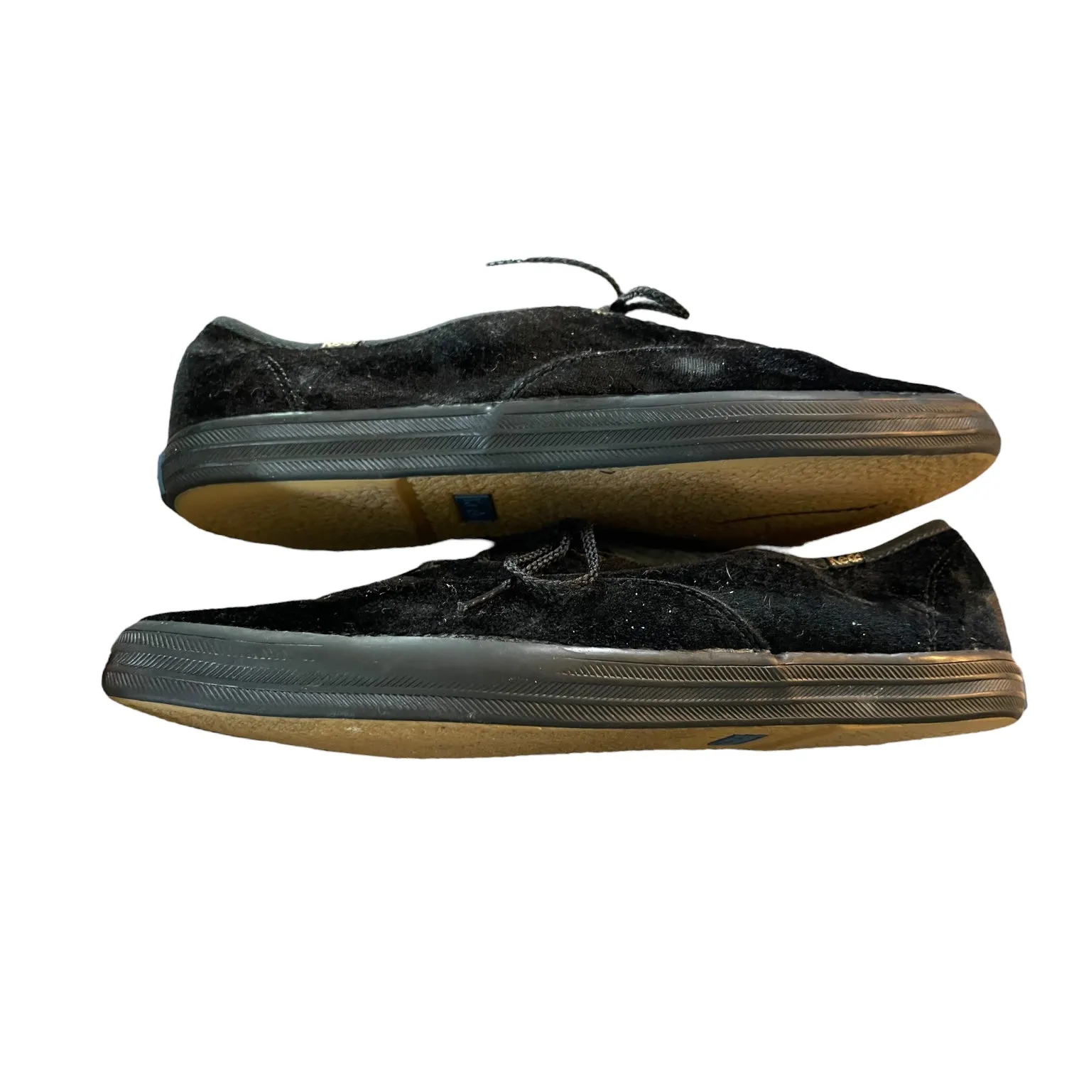 Keds Black Velour Tie Front Casual Sneakers Size 8.5