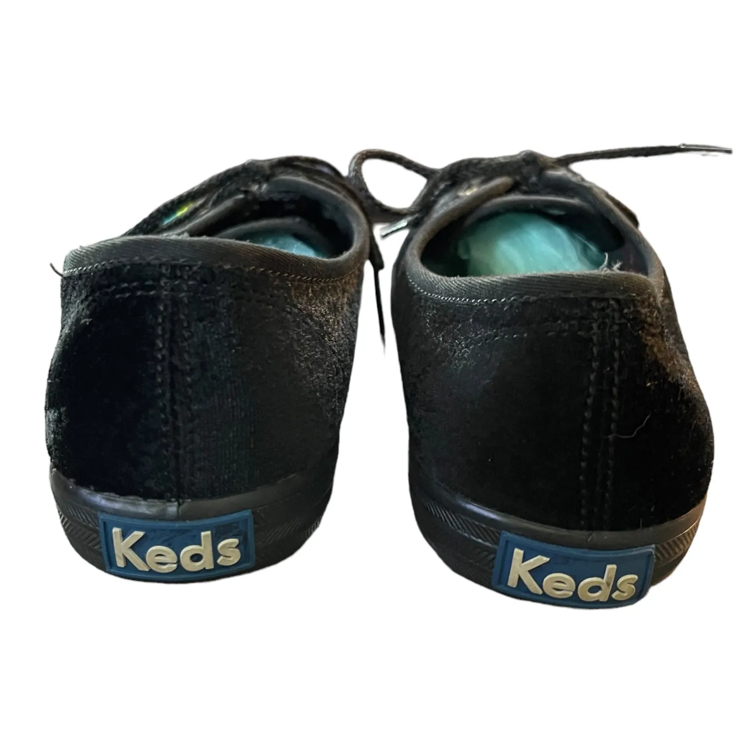 Keds Black Velour Tie Front Casual Sneakers Size 8.5