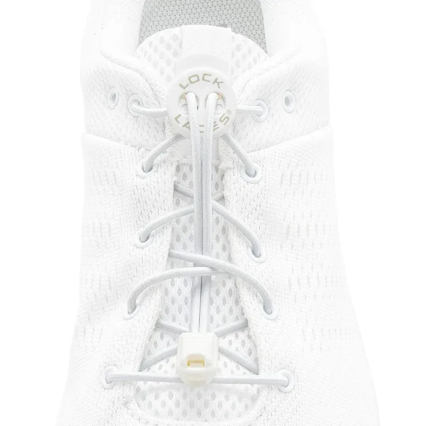 kids lock laces original no-tie shoelaces (white)