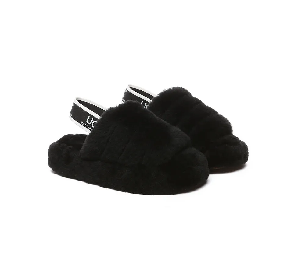 Kids Slingback Fluffy Slides Puffy