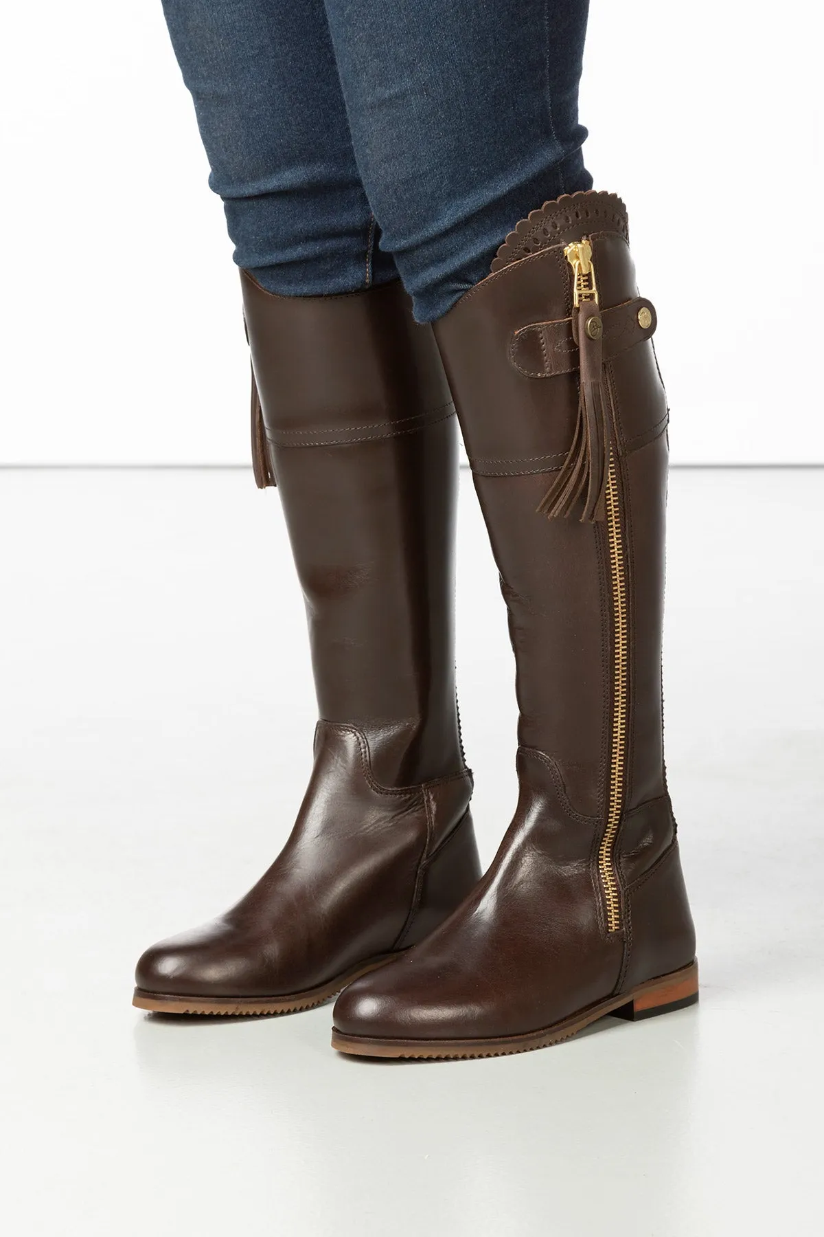 Ladies Tall Leather Country Boots - Helmsley