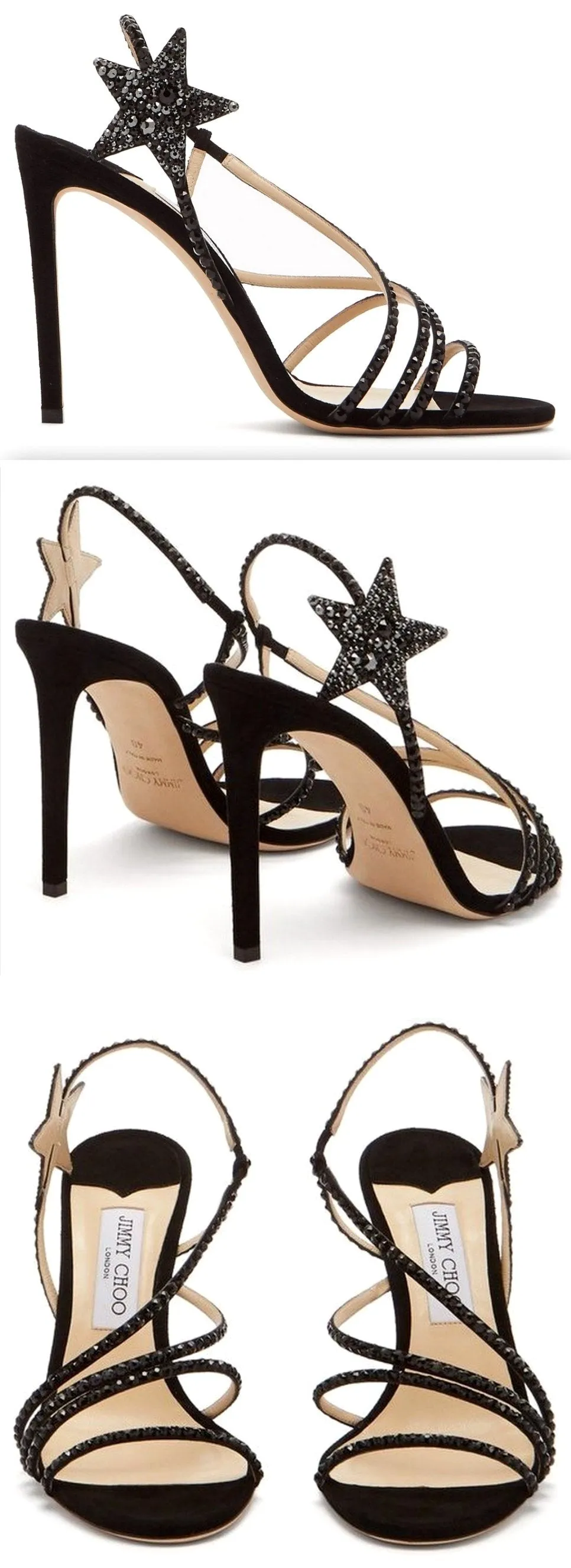 'Lynn' 100 Crystal-Embellished Suede Sandals