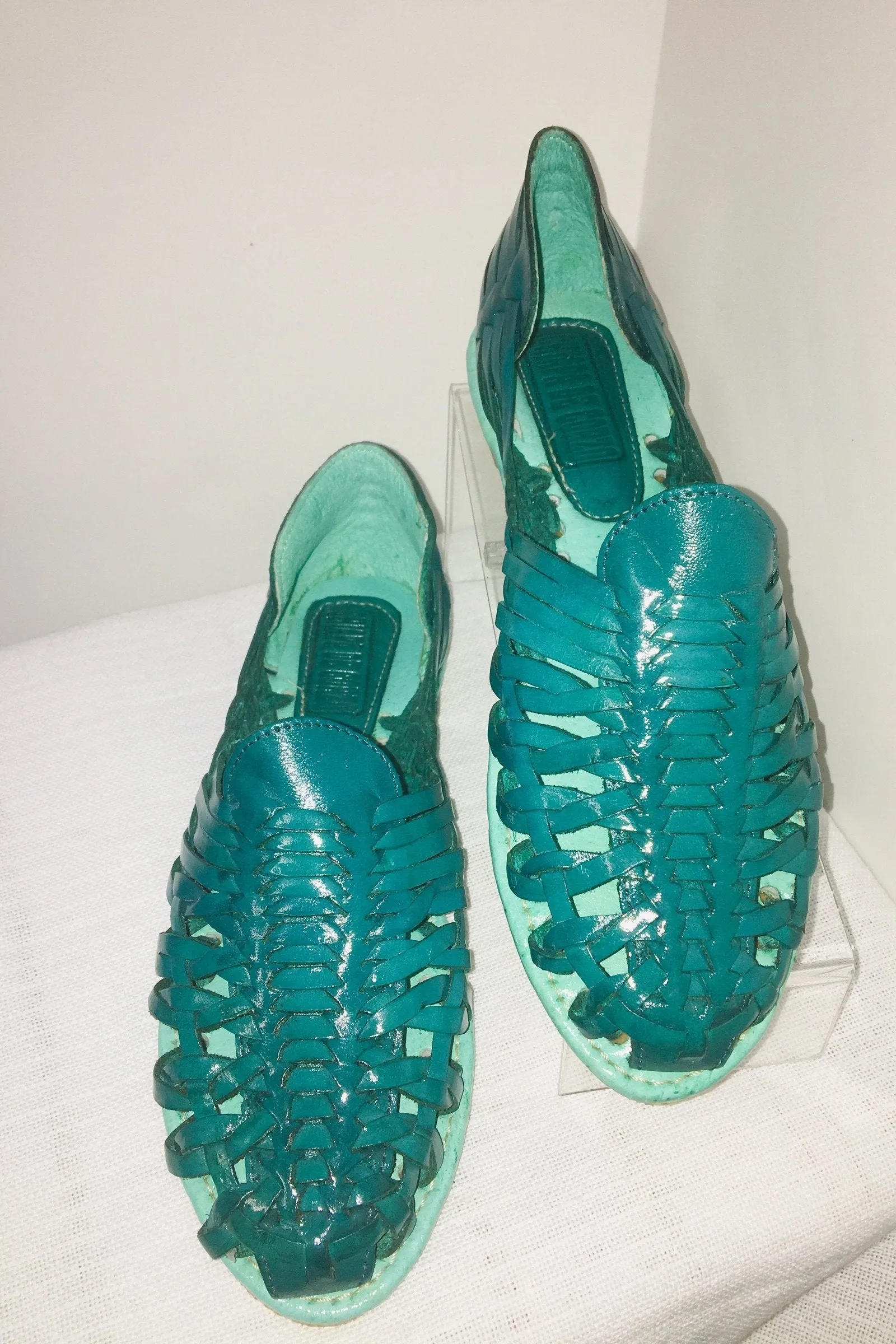 Mexican Leather Sandals Turquoise