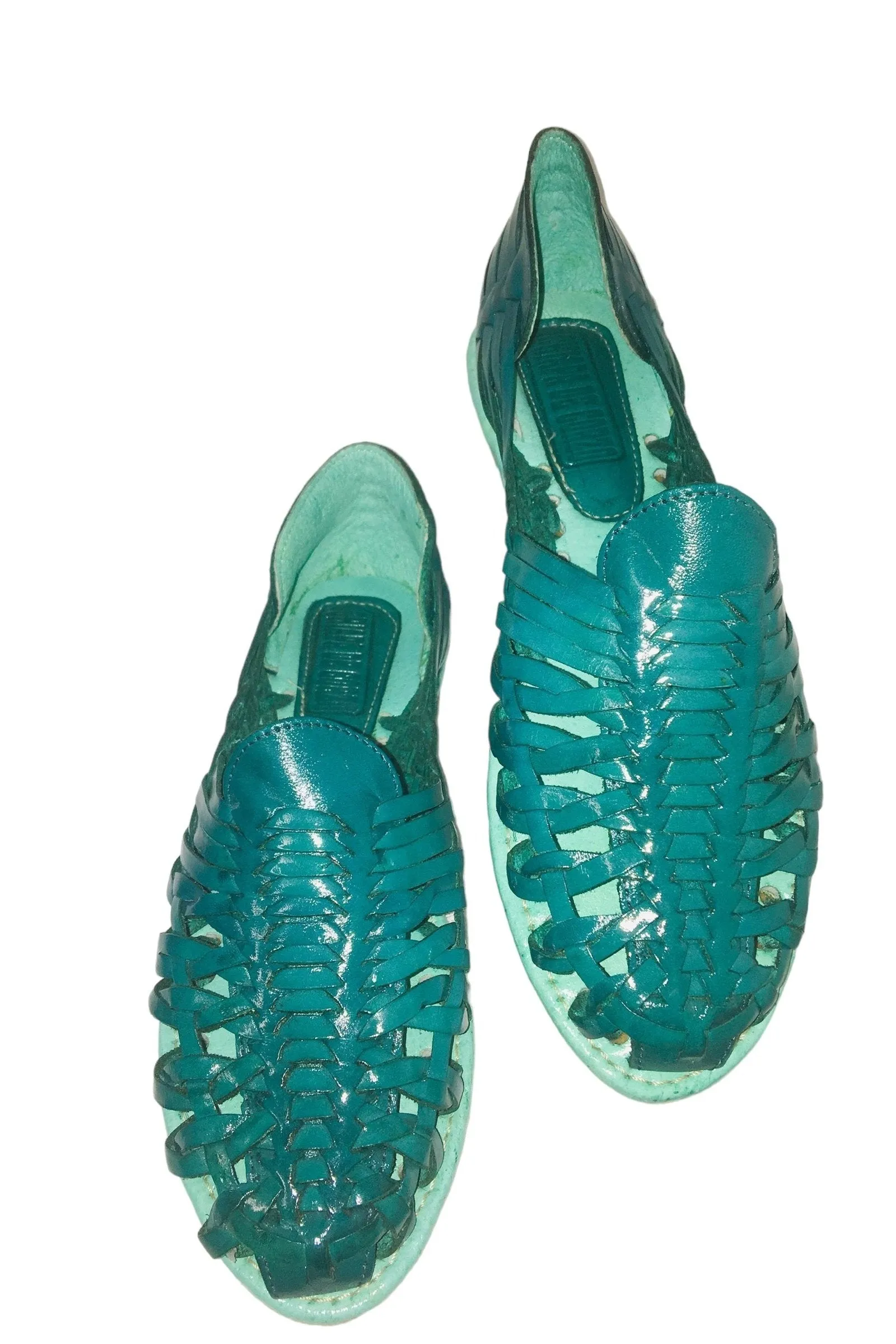 Mexican Leather Sandals Turquoise