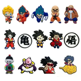 MINISO 14pcs Dragon Ball Shoe Charms - DIY Cartoon Garden Shoe Decoration - Kids Gifts