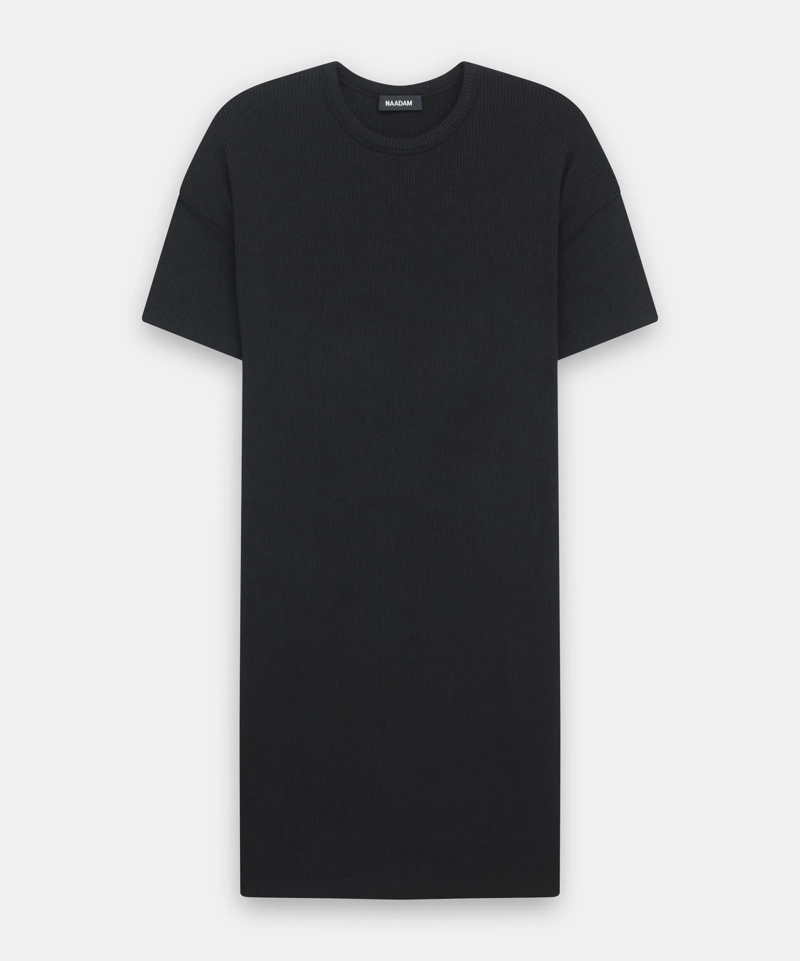 Lightweight Ribbed Mini T-Shirt Dress