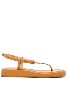 ROSIE FLAT SANDALS THONG WITH BRAIDS 105 GOL BRN