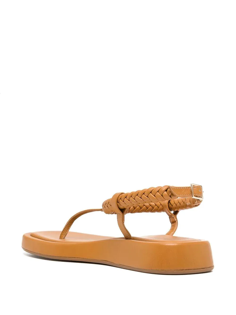 ROSIE FLAT SANDALS THONG WITH BRAIDS 105 GOL BRN