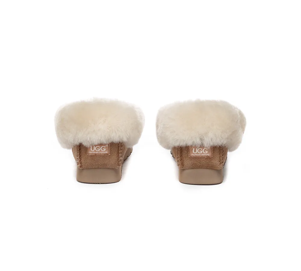 UGG Kids Loafers Sheepskin Wool Ankle Slippers Popo Moccasin