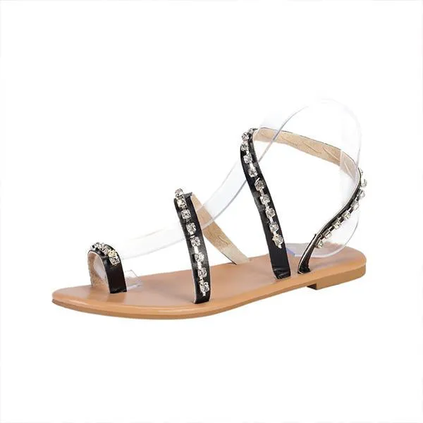 Women's Bohemian Flat Rhinestone Sandals 46155575S