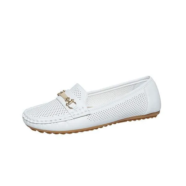 Women's Breathable Metal Buckle Loafers 93978815C