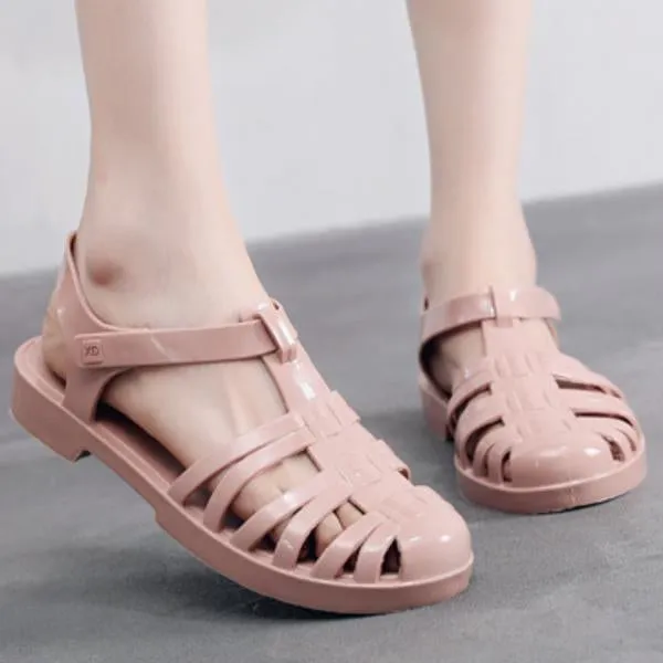 Women's Casual Flat Transparent Jelly Shoes 25382782C