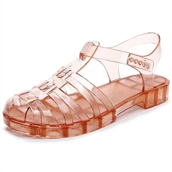 Women's Casual Flat Transparent Jelly Shoes 25382782C