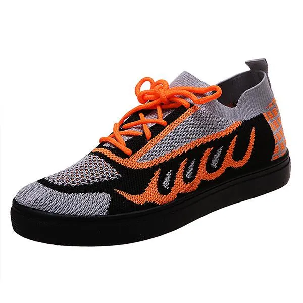 Women's Casual Mesh Color Block Lace-up Sneakers 86430593S