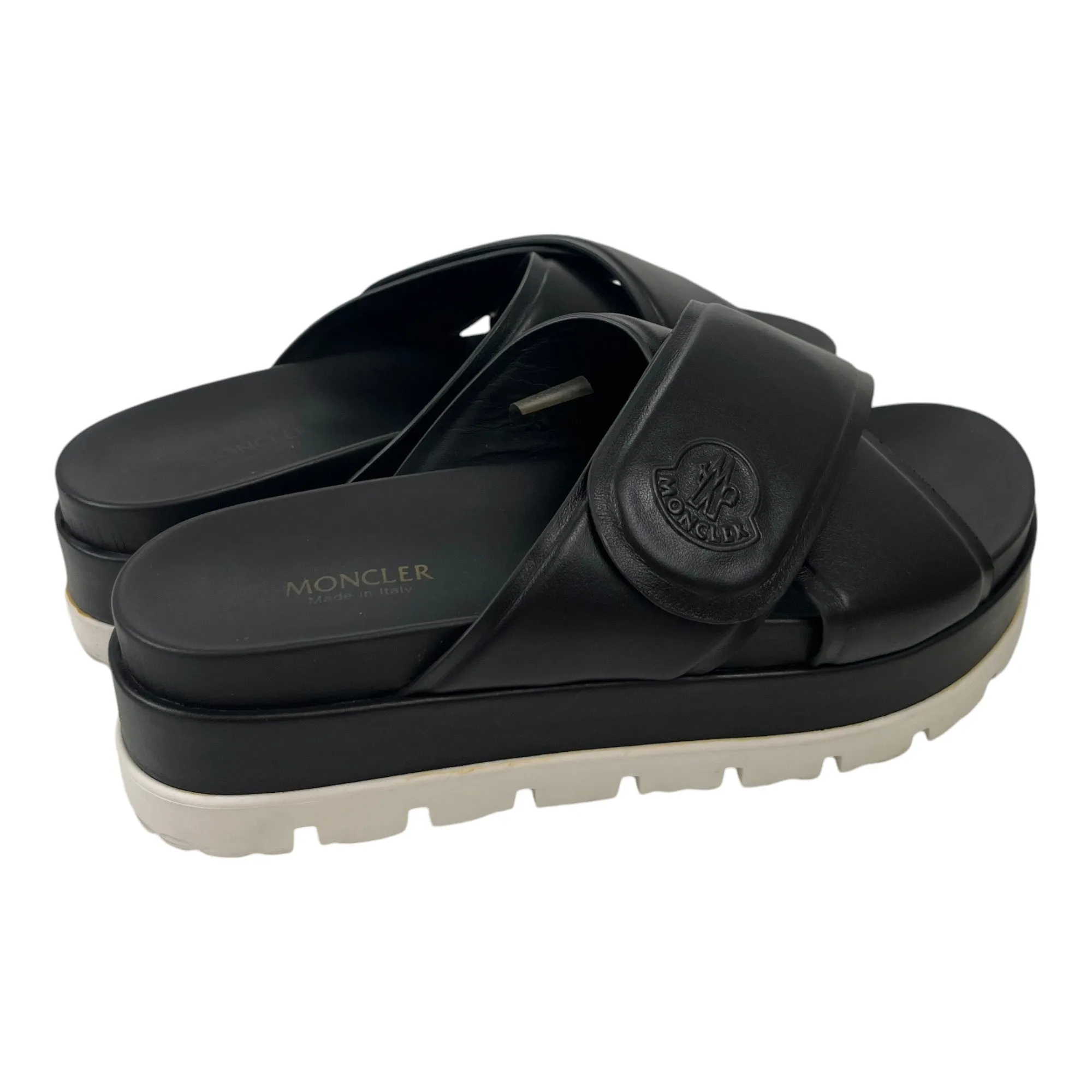 Women's Embossed Logo Sandals Black Size EU 37 / UK 4